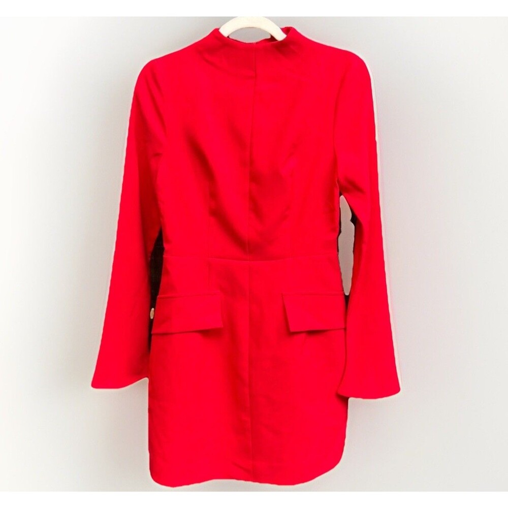 Commense Women’s Mock Neck Red Bell Sleeve Mini Dress Size Sm NWT Chic Y2K